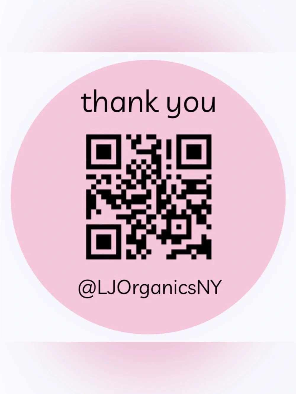NWT 50 CUSTOM STICKERS - 2” ROUND - ‘THANK YOU’ - W/ YOUR QR CODE & CLOSET NAME